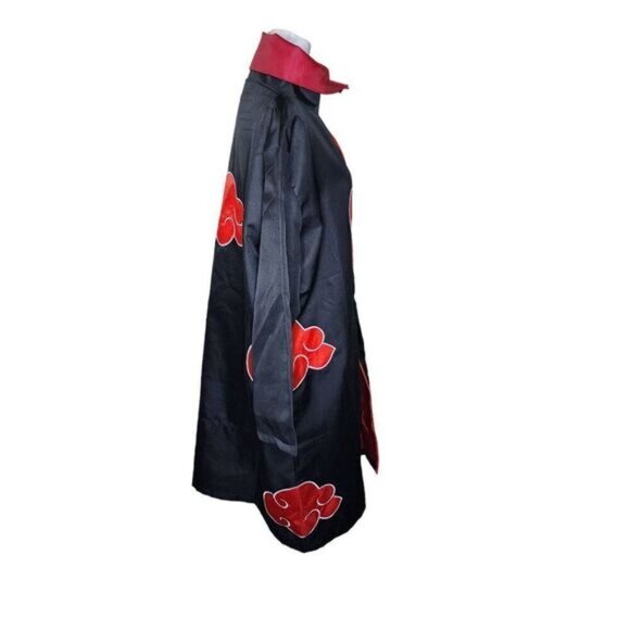Anime Uchiha Itachi Adult Cosplay Cloak Akatsuki Ninja Coat Unisex Size M Black - Picture 3 of 5